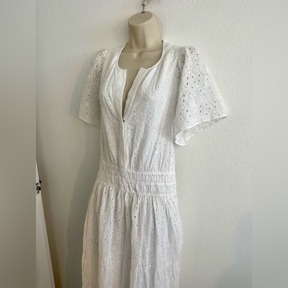 Anthropologie White Eyelet Maxi Dress - Picture 7 of 10